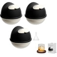 thumbnail image 1 of Silicone Round Ice cube Mold for Whiskey (Set of 3), 2.8 Inch Reusable ice ball maker mold with Lids& Funnel, Easy Release Sphere Ice Mold for Cocktails, Bourbon, Drinks(White), 1 of 8