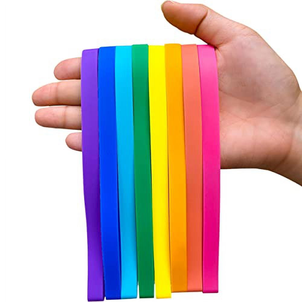 Silicone Rubber Bands 8 Pieces Assorted Colored Wrapping Bands