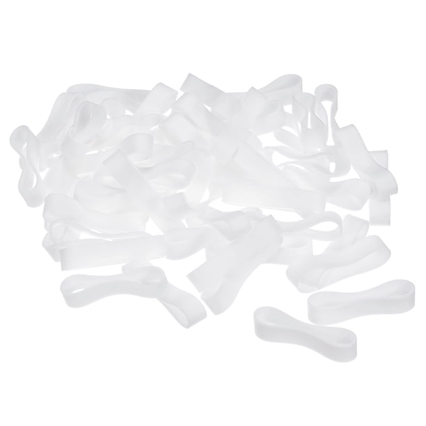 200pcs Clear Silicone Rubber Bands - Heavy Duty Reusable Cord Organizer Rings, 15mm OD, 5mm Width