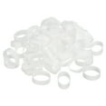 thumbnail image 1 of Silicone Rubber Bands Rings 50 Pack Non Slip 1 1/4" Flat White for Books, Art, Boxes, Cord Wrapping, Bag Wraps, 1 of 5