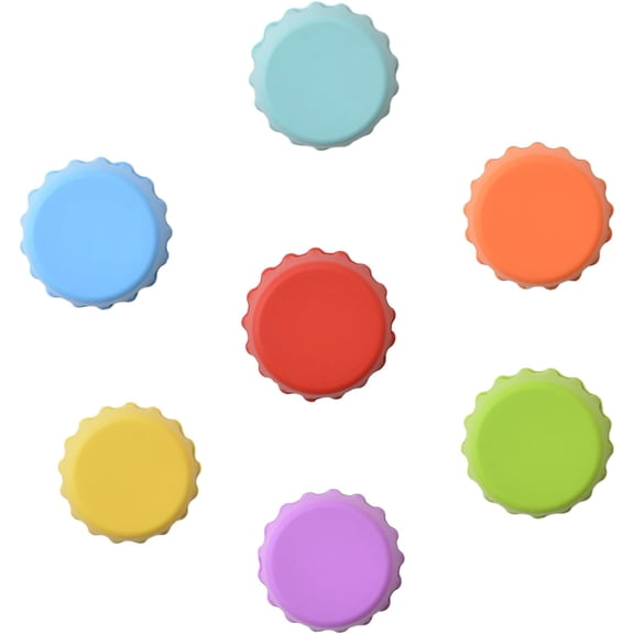 Silicone Rubber Bottle Caps, 7PCS Reusable Beer Caps Bottles Cover for Home Brewing Beer, Soft Drink, Wine Bottle, Beer Bottle, Soda Bottles Kitchen Gadgets, 7-Colour