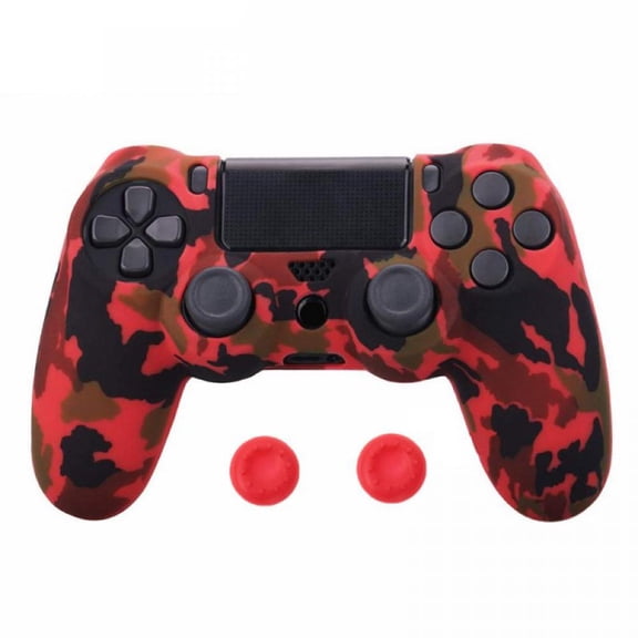 Silicone Rubber Cover Skin case Anti-Slip Water Transfer Customize Camouflage for PS4/SLIM/PRO Housing Shell + 2 Joystick Cap