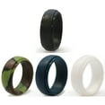 thumbnail image 1 of Silicone Rubber Wedding Rings for Men Pack Black Blue Camo White Size 14, 1 of 11