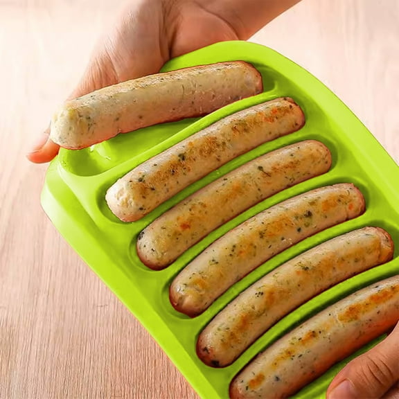 Silicone Sausage Molds for Baking & Steaming | for Homemade Sausages & Kids' Food | Non-Stick, Easy Clean & Release | Yellow, Green, Red | 14x18x3.5cm