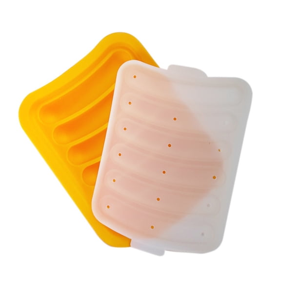 Silicone Sausage Mould for Homemade Meat Processing Steamable Baking Tray for Complementary Food Non Stick Easy Release Mold for Kitchen Cooking Yellow