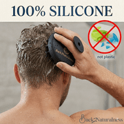 Silicone Scalp Scrubber & Massager | Dandruff Scraper & Scalp Exfoliator | Soft Silicone Scalp Brush for Hair Growth- Black