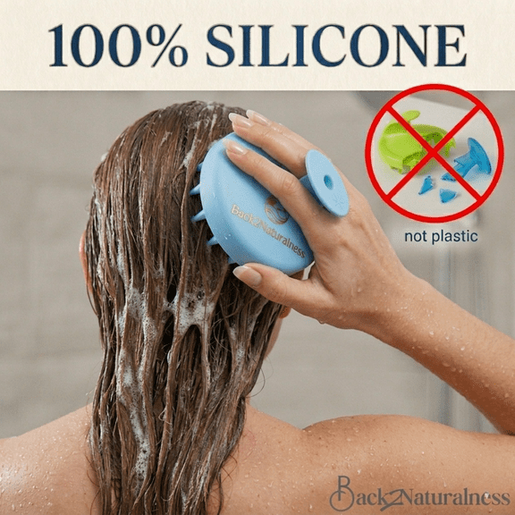 Back2Naturalness Silicone Scalp Massager for Hair Growth & Dandruff Relief, Blue