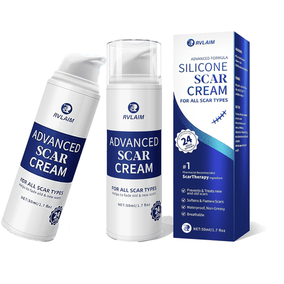 Silicone Scar Cream Scar Gel, Advanced Scar Removal Cream for Surgical Scars, Acne Marks, Stretch Marks, Keloids, C-Section, Burns, Old and New Scars, 3.4 fl oz
