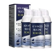 Silicone Scar Gel, Scar Removal Cream, 1.06 fl.oz Advanced Scar Remover Gel for Surgical Scars, Stretch Mark (3 pcs)