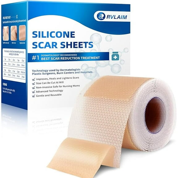 Silicone Scar Sheets, Silicone Scar Tape(1.6 x 60 Roll 1.5M), Silicone Scar Sheets for Surgical Scars, Keloid Bump Removal, Stretch Marks Removal, C-Section, Burn et