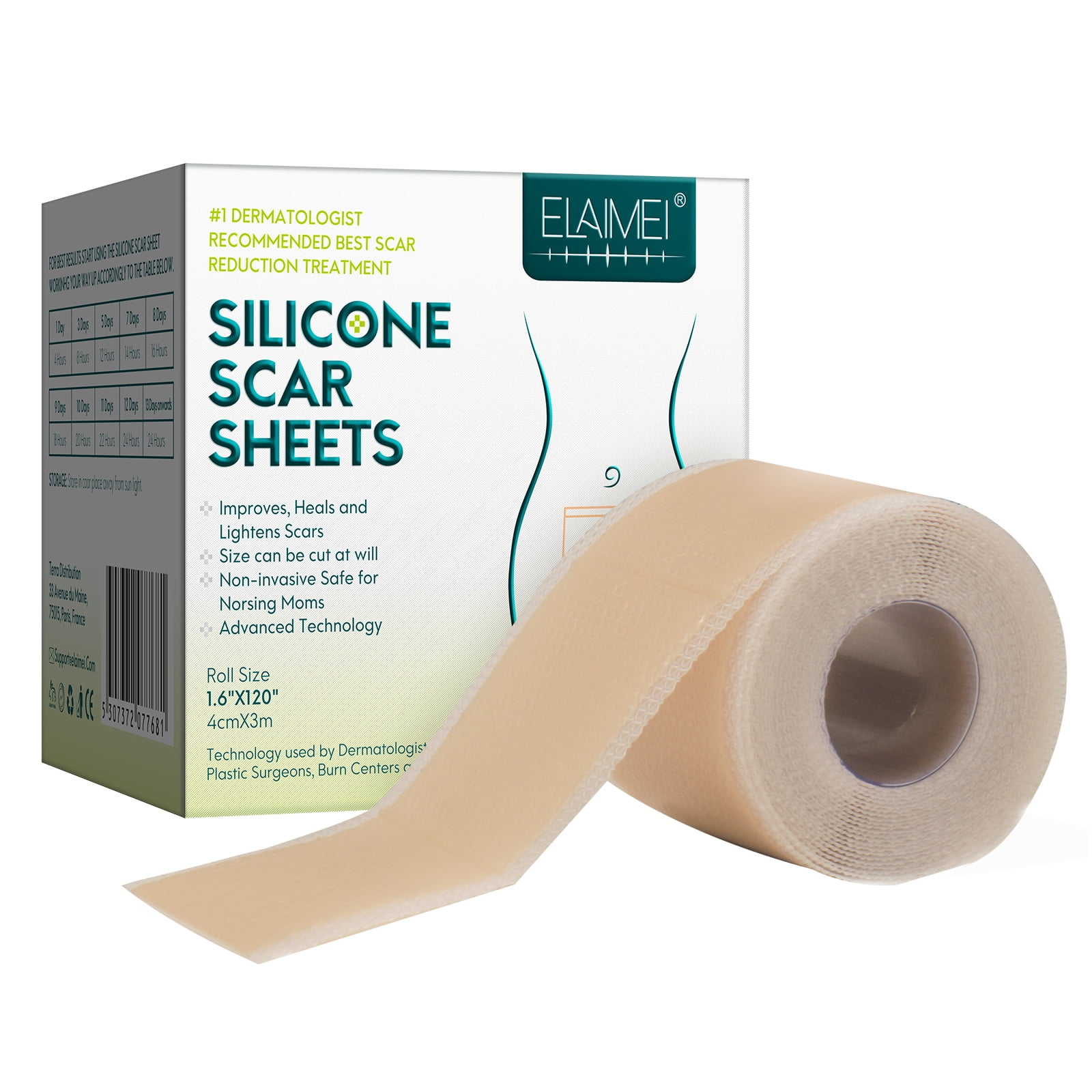 Silicone Scar Removal Sheets, Silicone Scar Sheets (2 Month Supply) - for  Scars Caused by C-Section, Surgery, Burn, Keloid, Acne, and more, Soft  Adhesive Fabric Strips, 5.7 x 1.57 4 Reusable Sheets 