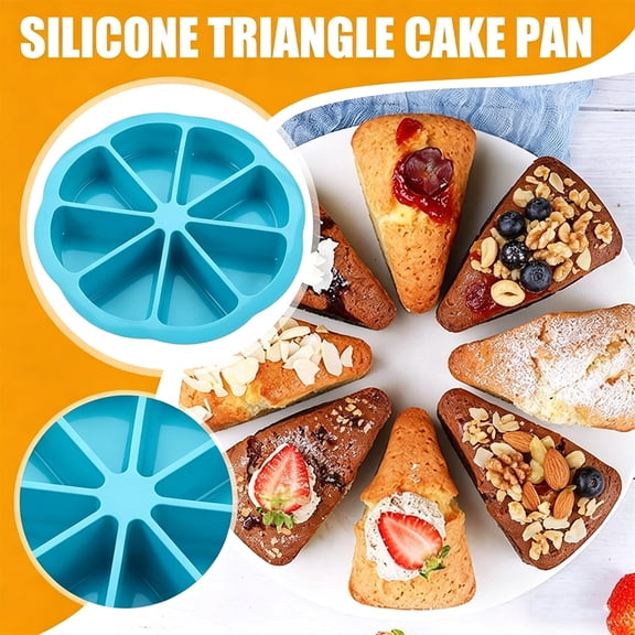 Silicone Scone Pan, 8 Cavity Non Stick Baking Mold For Muffins Brownies And Soap