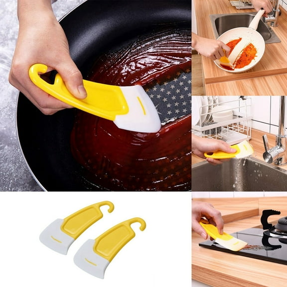 Silicone Scraper for Kitchen Cookware Non Stick Pot Pan Dish Cleaning High Heat Grease Remover Tool Durable