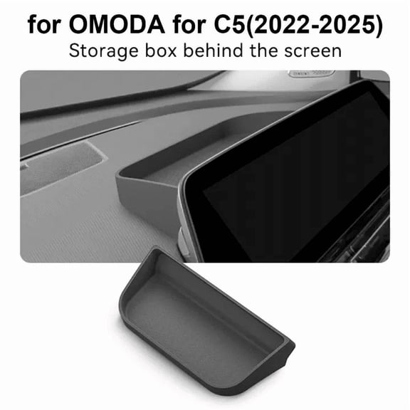 Silicone Screen Storage Box for OMODA C5 2022-2025, Car Paper Towel Holder Organizer, Custom Fit Interior Console Tray, Black