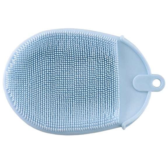 Silicone Scrub Cleaning Sponge, Oimcto Food-Grade Silicone, Heat-Resistant & Non-Slip Grip, Fast-Drying Airflow-Optimized Design Prevents Odors, Semi-Wrapped Ergonomic Comfort, Blue, 1 Pc