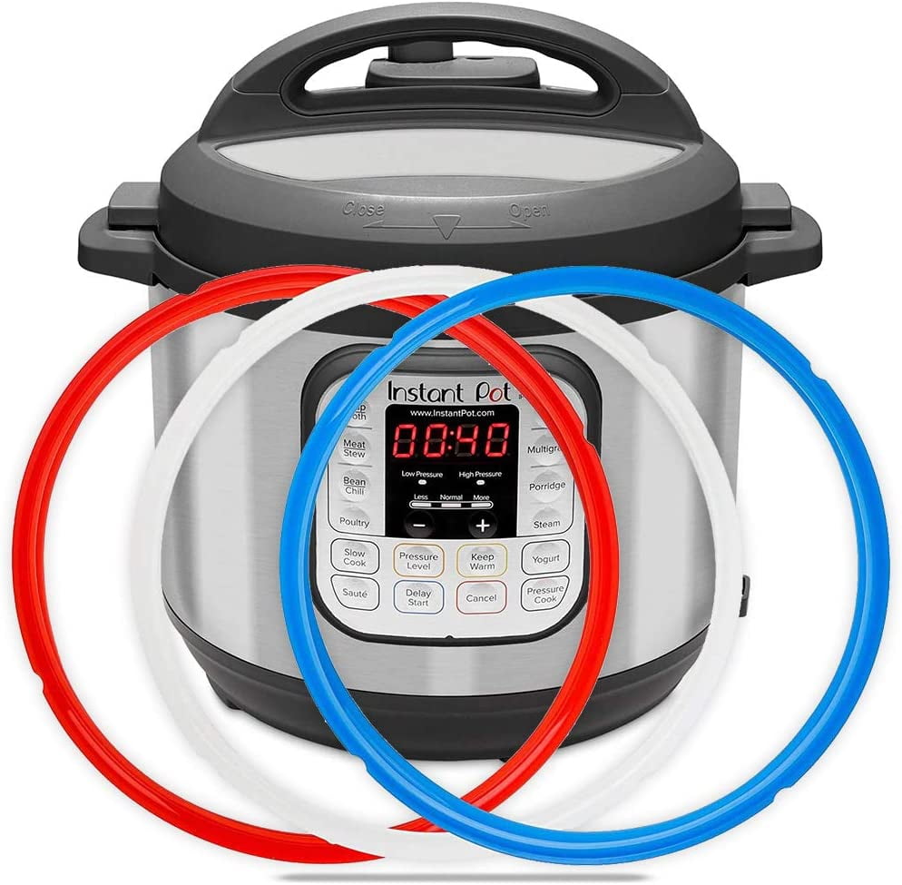  Instant Pot 2-Pack Sealing Ring, Inner Pot Seal Ring, Electric Pressure  Cooker Accessories, Non-Toxic, BPA-Free, Replacement Parts, Red/Blue, 5 and  6 QT : Everything Else