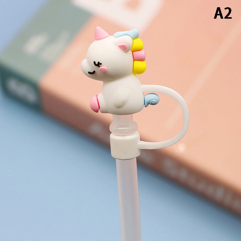 Silicone Sealing Straw Plug Reusable Drinking Dust Cap Cartoon Plugs ...