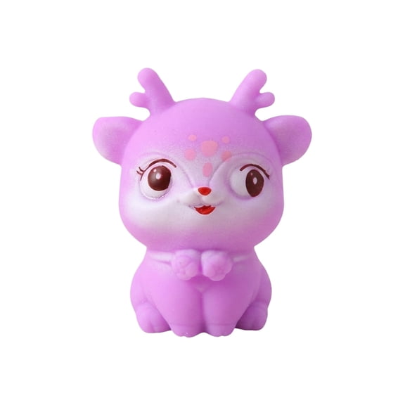 Silicone Sensory Fidget, Slow Rising Squishies, Vibrant Design Deer Figurine, 4 in, Stress Relief Fidget, Anxiety Stress Relief, Purple, 1 Pc, Desktop Decor