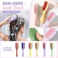 thumbnail image 1 of Silicone Shampoo Brush with Long Ergonomic Handle, Dual-Sided Scalp Cleanser & Massager – Yellow, Ideal for Long Hair, Sensitive Scalps, Shower Use, 1 of 8
