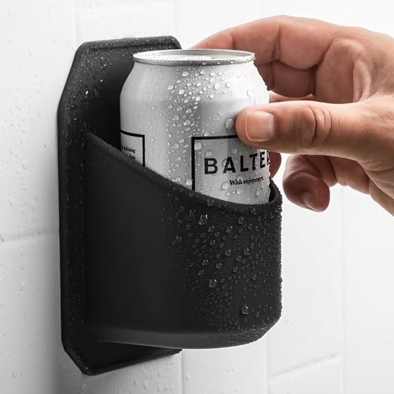 Silicone Shower Beer Rack - Wall Mount Beverage Holder & Mobile Phone Storage for Bathroom