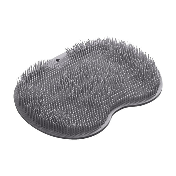Silicone Shower Foot Scrubber Mat, 2025 Upgrade Silicone Shower Foot Brush Pad, Bathroom foot mats Wall Mounted & Non-Slip ( Light Grey )