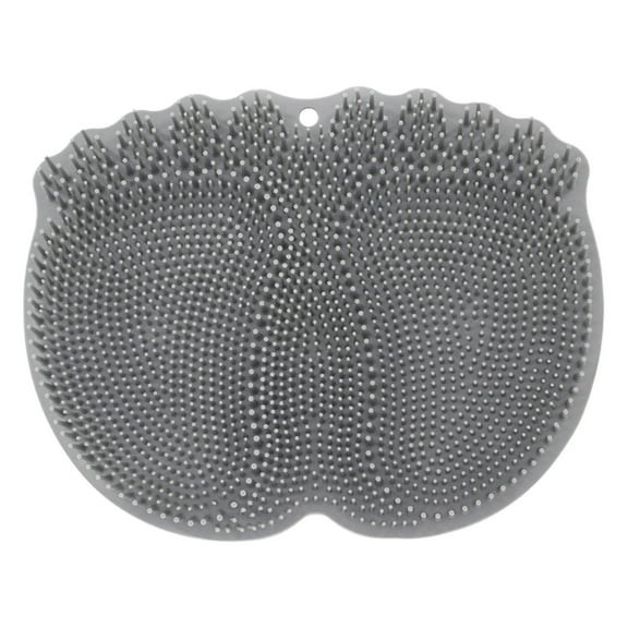 Silicone Shower Foot Scrubber Mat with Suction Cups, Exfoliating Bath Wash Pad for Feet and Back Cleaning, Non- Wall Mounted Foot Cleaner for Men and Women, Bathtub Shower Mat