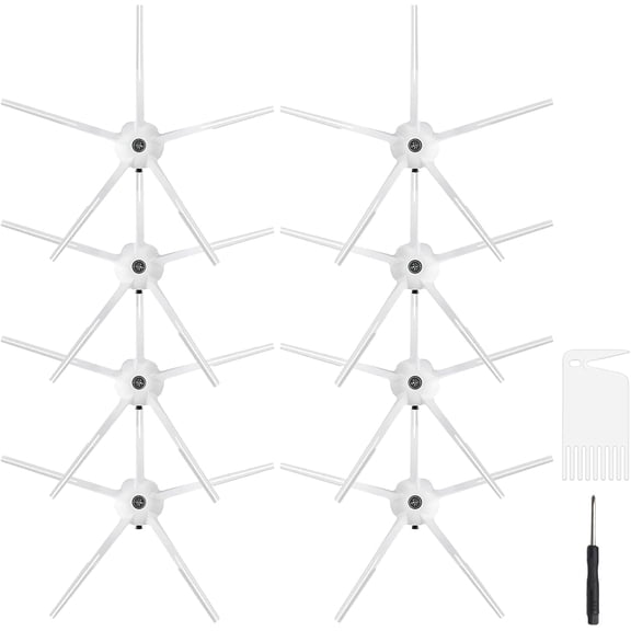 Silicone Side Brushes Compatible with Roborock S50 S51 S55 S5 E20 E25 C10 T6 T60 T65 S6 S6 Pure S6 MaxV S7 Q7 Max S7 MaxV S7 MaxV Ultra S7 Pro Ultra Q Revo S8 S8+ Q5 Pro Q8 Max Q8 Max+  8 Pack