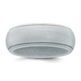 thumbnail image 1 of Silicone Silver Metallic 8mm Ridged Edge Band Size 13 Ring for Women and Men, 1 of 2