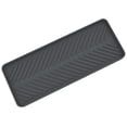 thumbnail image 1 of Silicone Sink Caddy Tray - Narrow Sponge Holder for Kitchen Counter - Waterproof Dish Drying Mat, Non-Slip Soap Dispenser Mat & Bathroom Vanity Organizer (Dark Gray), 1 of 9