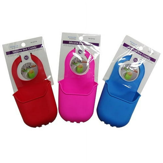 Silicone Sink Caddy for Sponges and Brushes, Assorted Colors