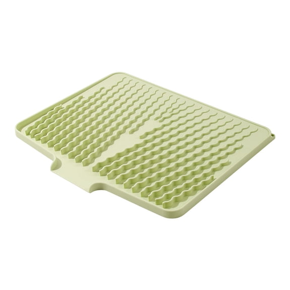 Silicone Sink Dish Drying Mat & Soap Mat Set - Non-Slip Bathroom Counter Mat for Soap, Toothbrush, Skincare, Quick Drain Design