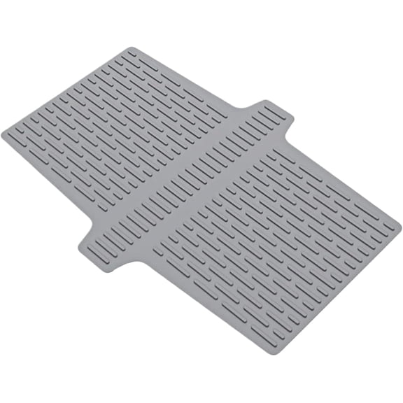 Silicone Sink Divider,Non‑Slip Sink Saddle with Strong Suction Cups Insulated Faucet Mat Protector for Double Basin Counter,Easy to Clean (Grey)