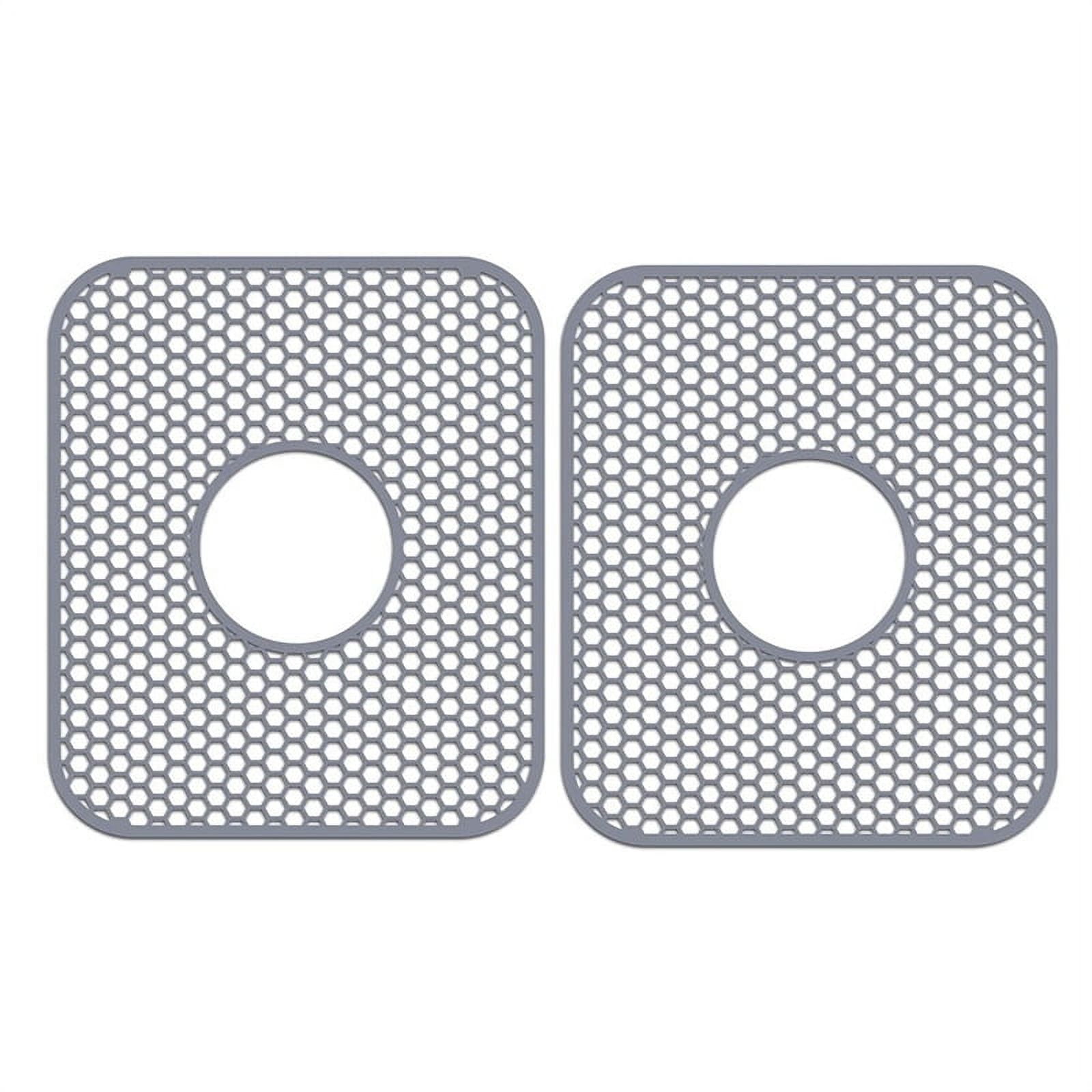 Silicone Sink Mat, 2 Pack Sink Protectors for Kitchen Sink with Center