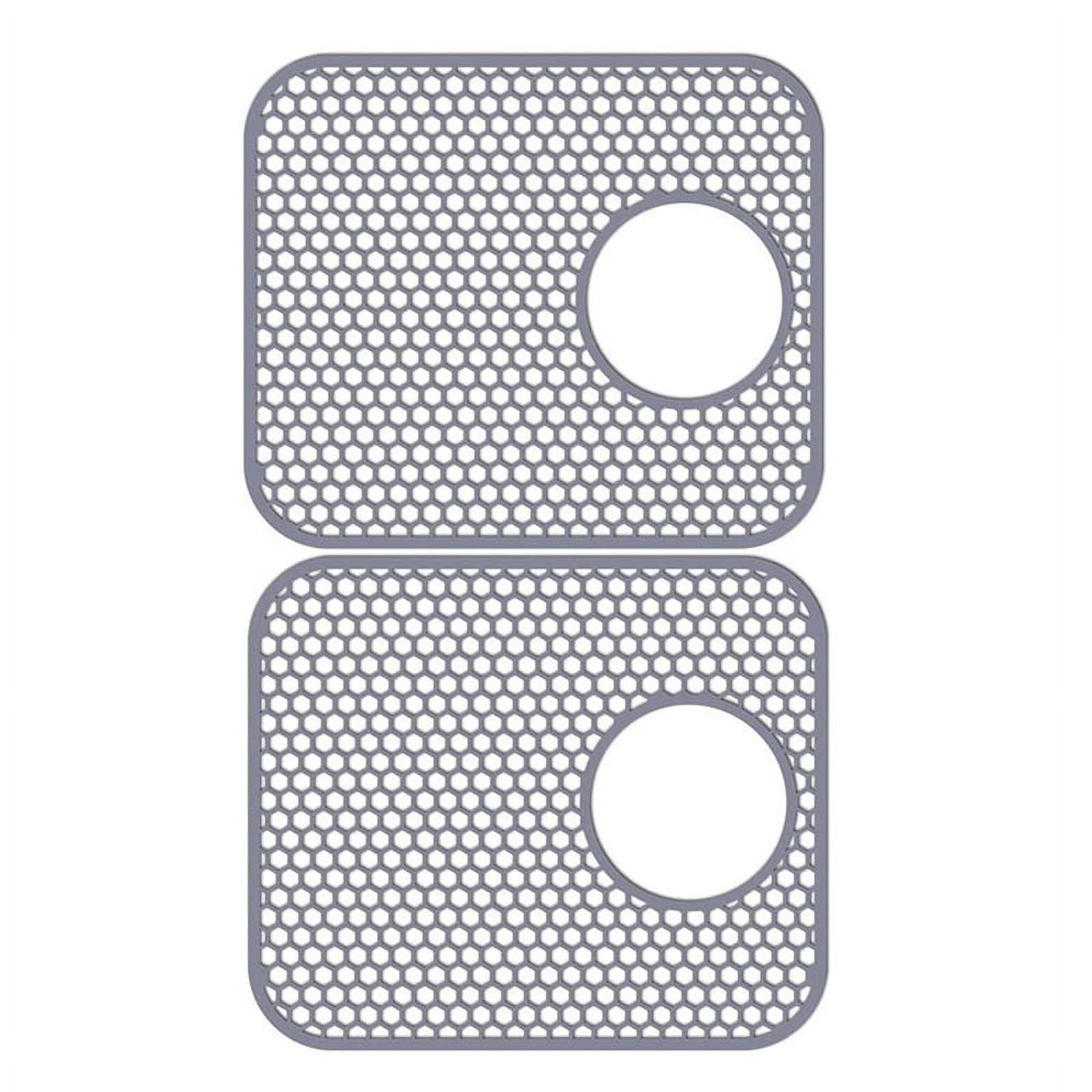 Silicone Sink Mat, 2 Pack Sink Protectors for Kitchen Sink with Rear