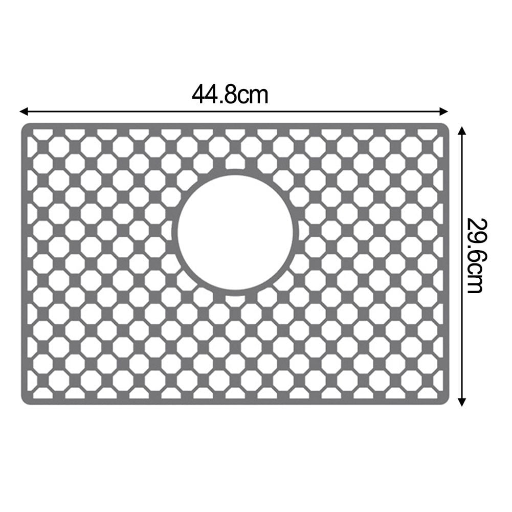 Silicone Sink Mat For Kitchen Nonslip Heat Resistant Design With Center Drain