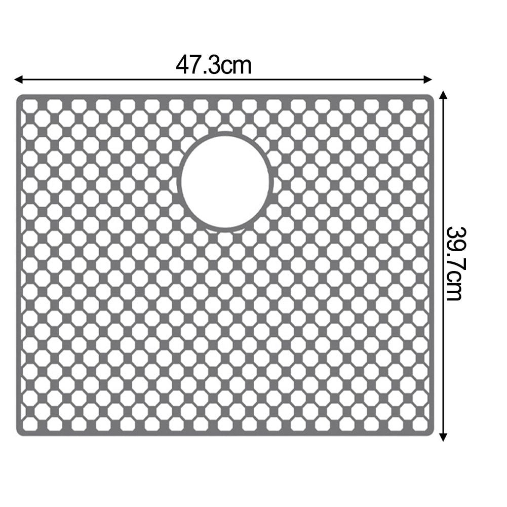 Silicone Sink Mat For Kitchen Nonslip Heat Resistant Design With Center Drain