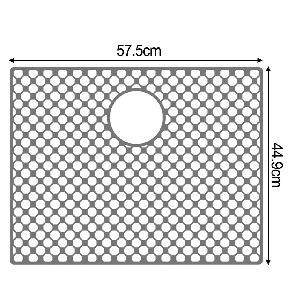 Silicone Sink Mat For Kitchen Nonslip Heat Resistant Design With Center Drain