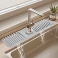 thumbnail image 1 of Silicone Sink Mat Kitchen Drainage Pad Waterproof Faucet Cover Soap Dish Organizer Counter Protector for Bathroom Laundry Room, 1 of 6
