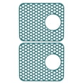 thumbnail image 1 of Silicone Sink Mat,Protector Grid Liner with Center Drain Hole, Non Slip Kitchen Basin Cushion Pad for Bottom of Stainless Steel Porcelain Sink(Green), 1 of 9