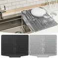 thumbnail image 1 of Silicone Sink Pad Non-Slip Drying Mat Heat Insulation Bowl Guide Kitchen Helper for Wet Areas Dish Drying Anti-Roll Easy Clean Home Use Blahzhy Sharp Edge | Silica Gel Black, 1 of 9