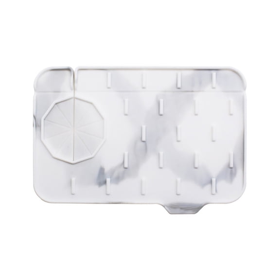 Silicone Sink Protecting Mat with Soap Dish Drip Catch Holder for Bathroom or Kitchen Use Multiple Functional