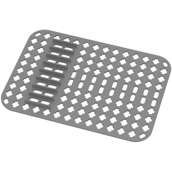 Silicone Sink Protector Heat Resistant Liner Mat Anti Slip Kitchen Drainer Reusable (gray )