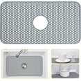 thumbnail image 1 of Silicone Sink Protectors for Kitchen Sink with Rear Drain - 26"x 14" Kitchen Sink Mats Accessory, Non-Slip Heat Resistant Sink Mat for Bottom of Farmhouse Stainless Steel Sink (Rear Hole), 1 of 8