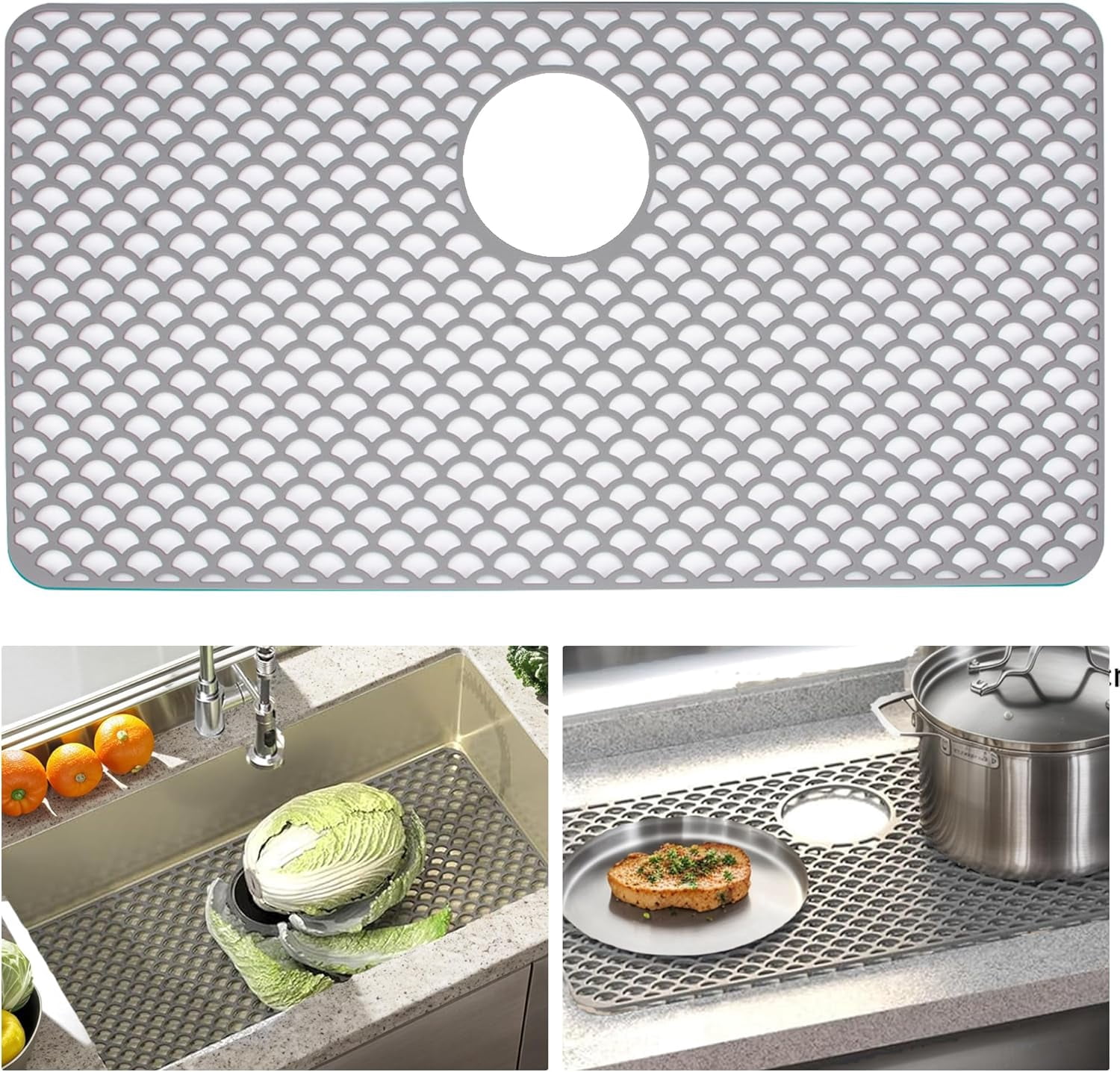 Silicone 28.4" x 15" Sink Mat