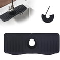 thumbnail image 1 of Silicone Sink Splash Guard 20 Inch Extended Ramp Kitchen Faucet Mat Bathroom Kitchen Sink Mat Non-Slip Splashproof Drying Mat Placemat(M,Black), 1 of 5