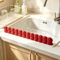 thumbnail image 1 of Silicone Sink Splash Guard, Kitchen Counter Water Barrier with Suction Cups, Flexible Faucet Splash Catcher for Daily Dishwashing, Easy-Clean Sink Edge Drip Tray for Home Kitchen Use, 1 of 8