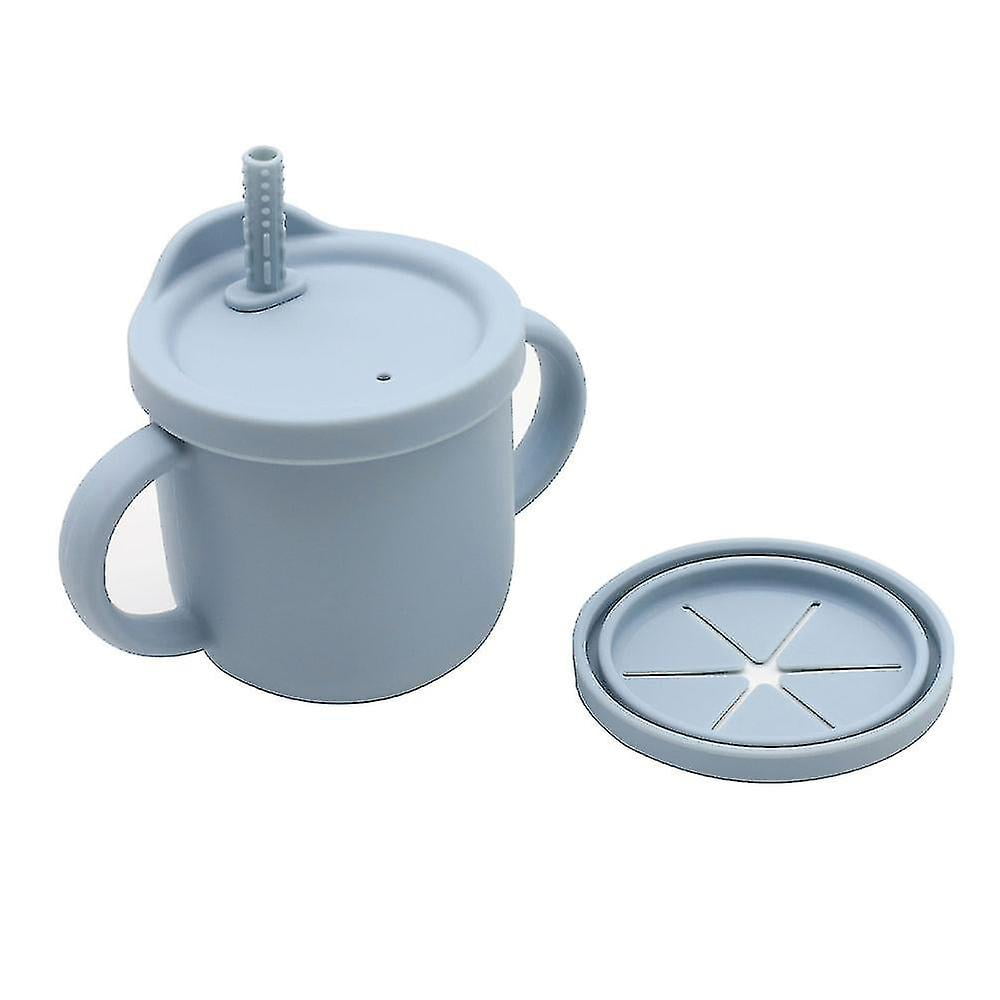 Silicone Sippy Cups For Toddlers, Snack Cups With Straw For Baby