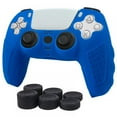 thumbnail image 1 of Silicone Skin Cover Protector Case For PlayStation 5 DualSense Wireless Controller With 6 Black Thumb Grip Caps, Anti-Slip Silicone Soft Rubber Case Protector For PS5 Blue, 1 of 6