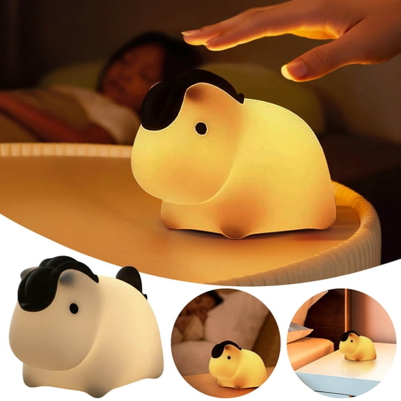 Silicone Slap Night Light Rechargeable LED Bedside Lamp Soft Warm Glow Touch Control Adjustable Brightness Portable Night Lamp for Bedroom Desk Travel Birthday Christmas Decorations Gift for Family