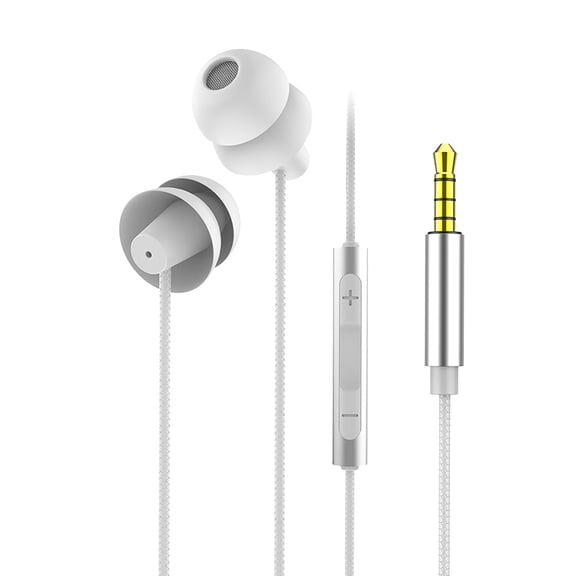 Silicone Sleeping Earbuds with Mic - Noise Isolating, Comfortable & Compatible with Phones/Tablets